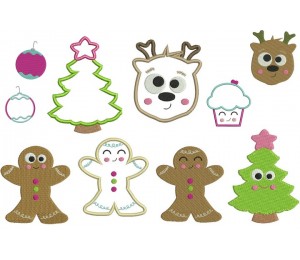 Stickserie - Weihnachtsfreunde Kawaii